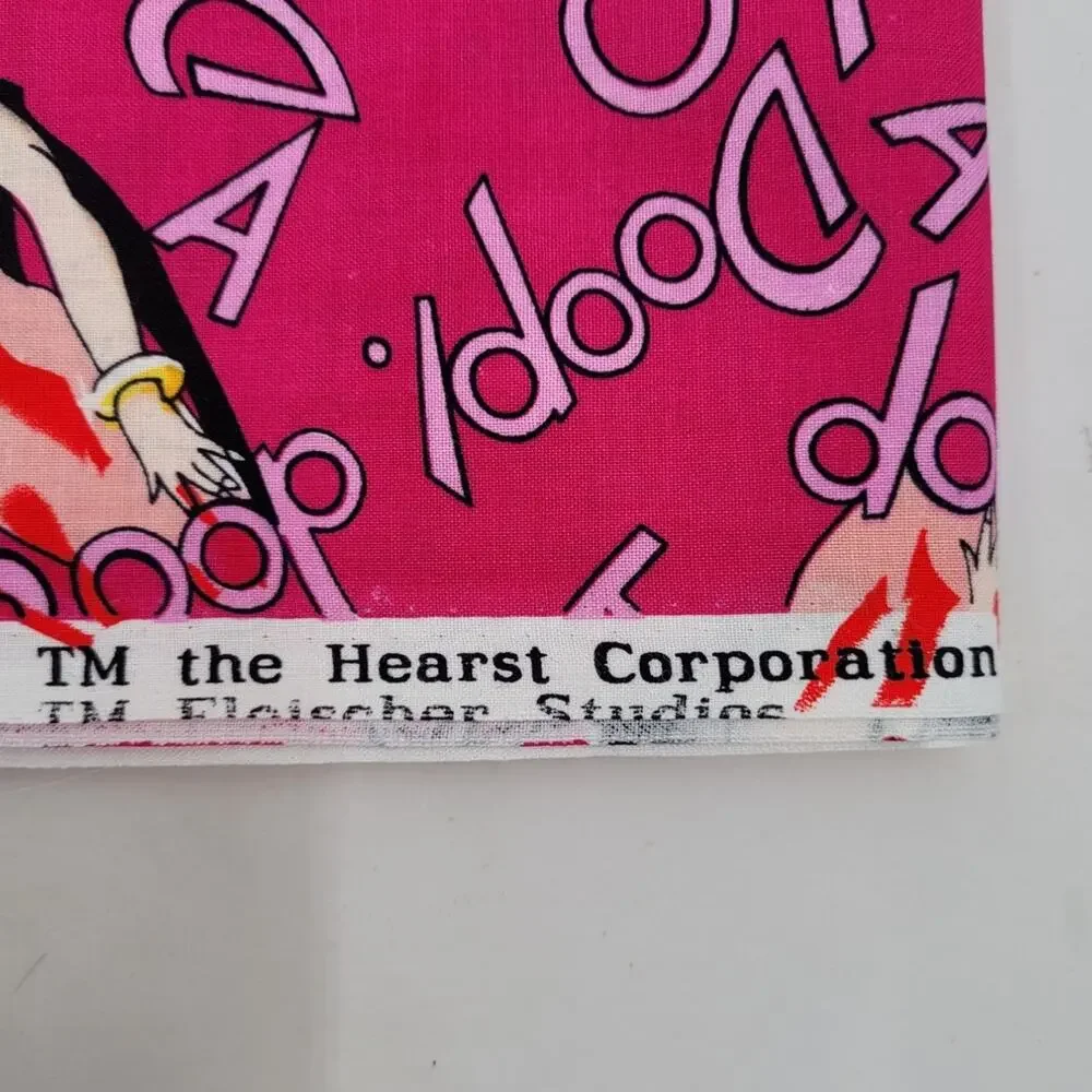 Betty Boop Pink Black Fabric 90s Rockabilly Steampunk‎ Cotton Retro